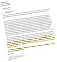Customer Review Letter